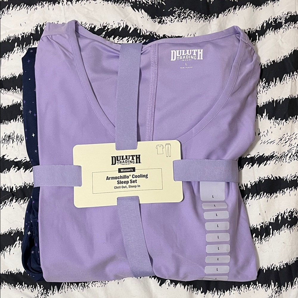 Duluth Trading Purple Navy NWT Cooling Sleep Set L